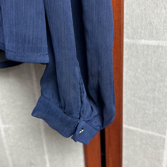 Tie-neck One Shoulder Top In Navy size S - Picture 5 of 8